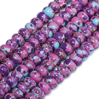 5x8mm Natural Green Lemon Jade Stone Rondelle Beads, 75PCS Spacer Round Loose Abacus Beads for Jewelry Making, Gemstone for Bracelet Necklace Earrings, Arts and Crafts - Colors B