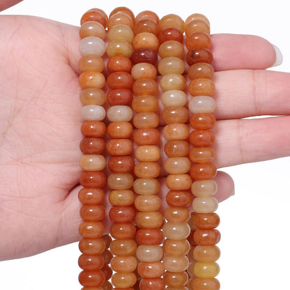 5x8mm Natural Green Lemon Jade Stone Rondelle Beads, 75PCS Spacer Round Loose Abacus Beads for Jewelry Making, Gemstone for Bracelet Necklace Earrings, Arts and Crafts - Colors B