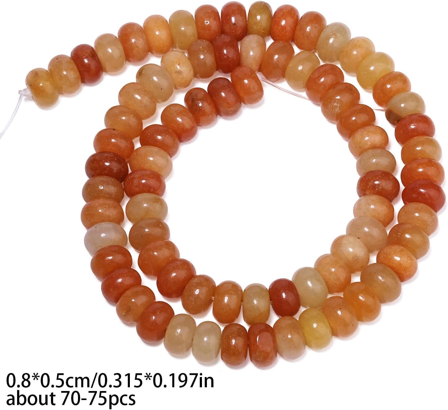 5x8mm Natural Green Lemon Jade Stone Rondelle Beads, 75PCS Spacer Round Loose Abacus Beads for Jewelry Making, Gemstone for Bracelet Necklace Earrings, Arts and Crafts - Colors B