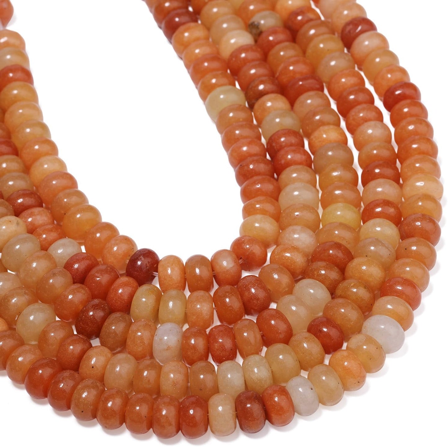5x8mm Natural Green Lemon Jade Stone Rondelle Beads, 75PCS Spacer Round Loose Abacus Beads for Jewelry Making, Gemstone for Bracelet Necklace Earrings, Arts and Crafts - Colors B