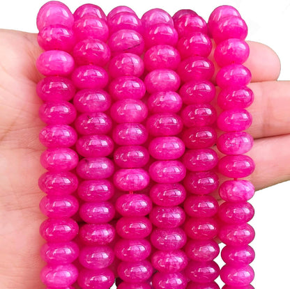 5x8mm Natural Green Lemon Jade Stone Rondelle Beads, 75PCS Spacer Round Loose Abacus Beads for Jewelry Making, Gemstone for Bracelet Necklace Earrings, Arts and Crafts - Colors B