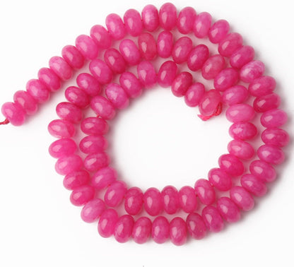 5x8mm Natural Green Lemon Jade Stone Rondelle Beads, 75PCS Spacer Round Loose Abacus Beads for Jewelry Making, Gemstone for Bracelet Necklace Earrings, Arts and Crafts - Colors B