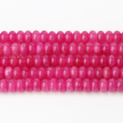 5x8mm Natural Green Lemon Jade Stone Rondelle Beads, 75PCS Spacer Round Loose Abacus Beads for Jewelry Making, Gemstone for Bracelet Necklace Earrings, Arts and Crafts - Colors B