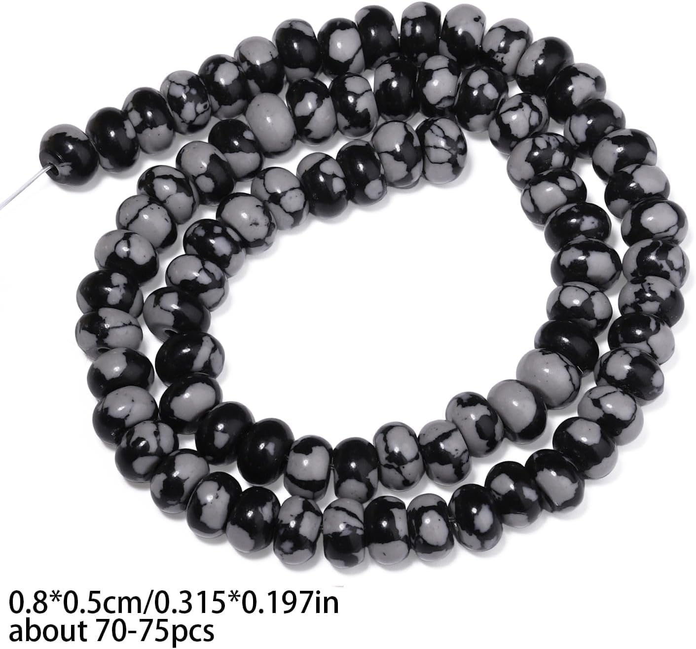 5x8mm Natural Green Lemon Jade Stone Rondelle Beads, 75PCS Spacer Round Loose Abacus Beads for Jewelry Making, Gemstone for Bracelet Necklace Earrings, Arts and Crafts - Colors B