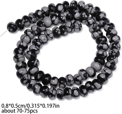 5x8mm Natural Green Lemon Jade Stone Rondelle Beads, 75PCS Spacer Round Loose Abacus Beads for Jewelry Making, Gemstone for Bracelet Necklace Earrings, Arts and Crafts - Colors B