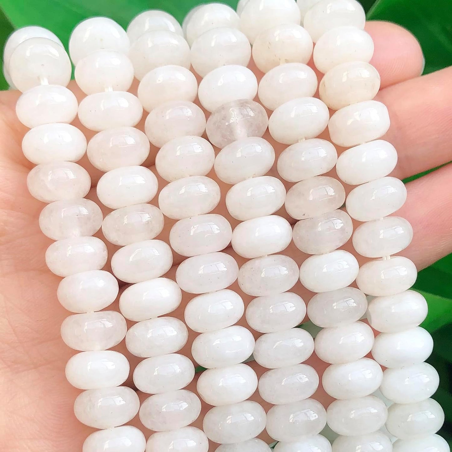 5x8mm Natural Green Lemon Jade Stone Rondelle Beads, 75PCS Spacer Round Loose Abacus Beads for Jewelry Making, Gemstone for Bracelet Necklace Earrings, Arts and Crafts - Colors B