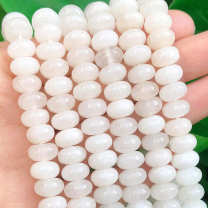 5x8mm Natural Green Lemon Jade Stone Rondelle Beads, 75PCS Spacer Round Loose Abacus Beads for Jewelry Making, Gemstone for Bracelet Necklace Earrings, Arts and Crafts - Colors B