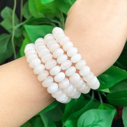 5x8mm Natural Green Lemon Jade Stone Rondelle Beads, 75PCS Spacer Round Loose Abacus Beads for Jewelry Making, Gemstone for Bracelet Necklace Earrings, Arts and Crafts - Colors B