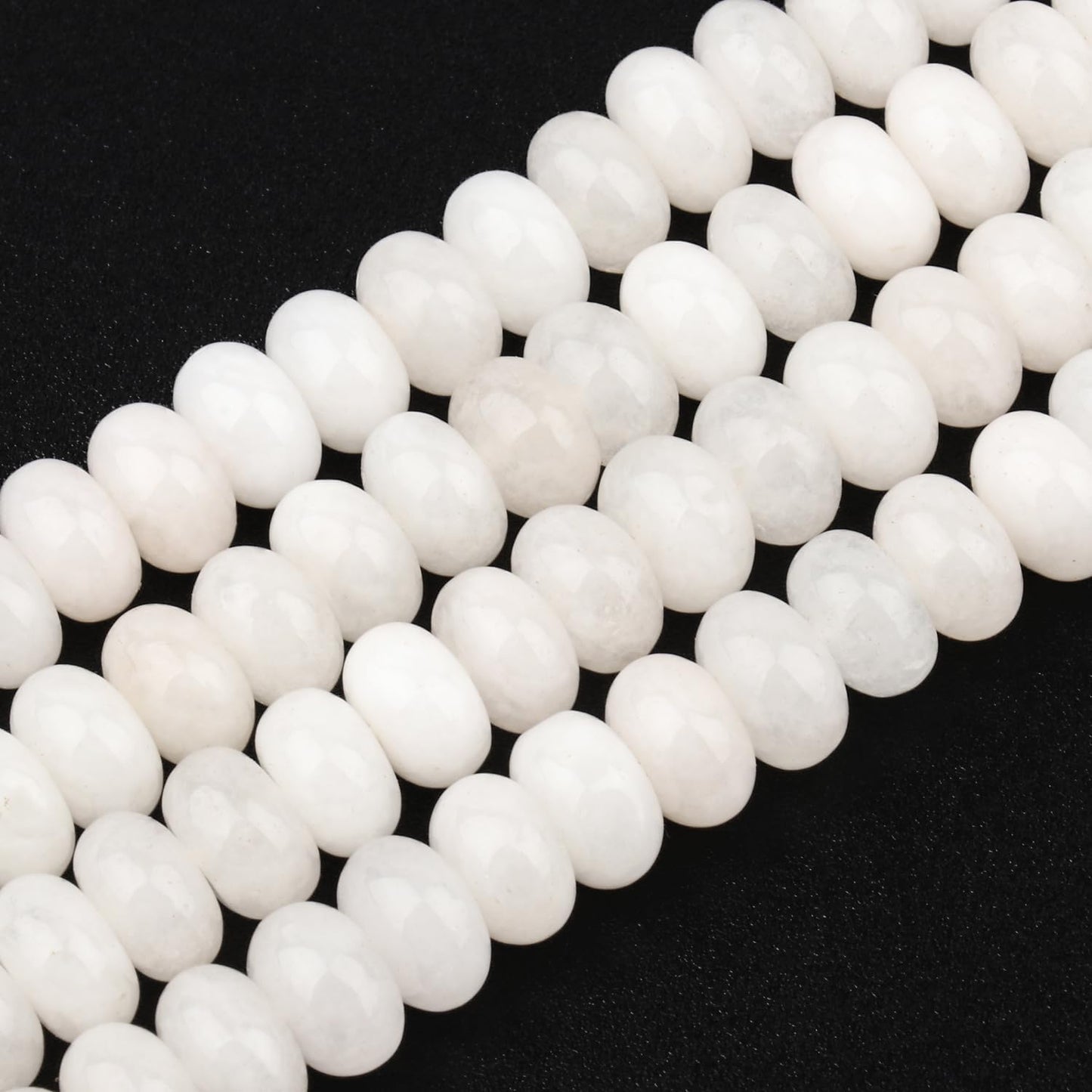 5x8mm Natural Green Lemon Jade Stone Rondelle Beads, 75PCS Spacer Round Loose Abacus Beads for Jewelry Making, Gemstone for Bracelet Necklace Earrings, Arts and Crafts - Colors B