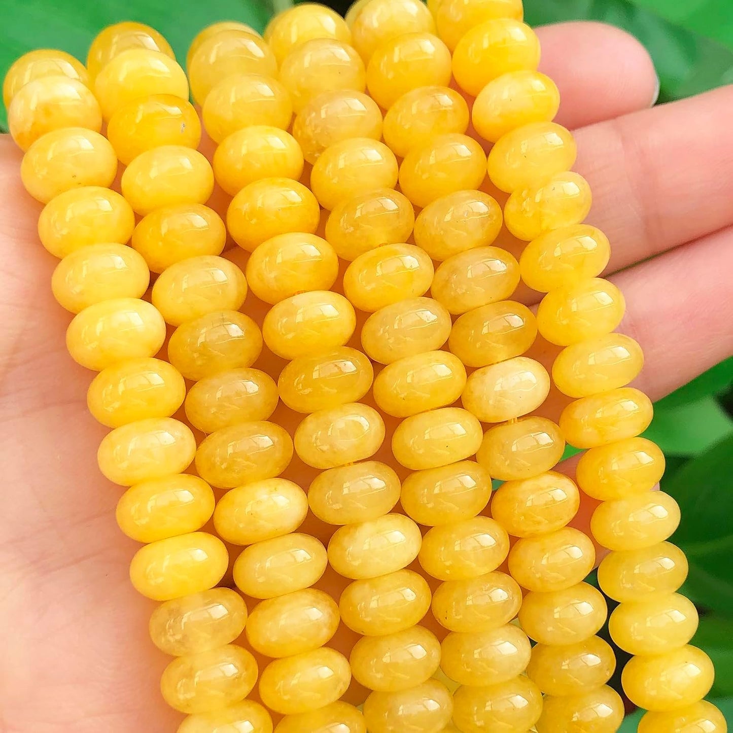 5x8mm Natural Green Lemon Jade Stone Rondelle Beads, 75PCS Spacer Round Loose Abacus Beads for Jewelry Making, Gemstone for Bracelet Necklace Earrings, Arts and Crafts - Colors B