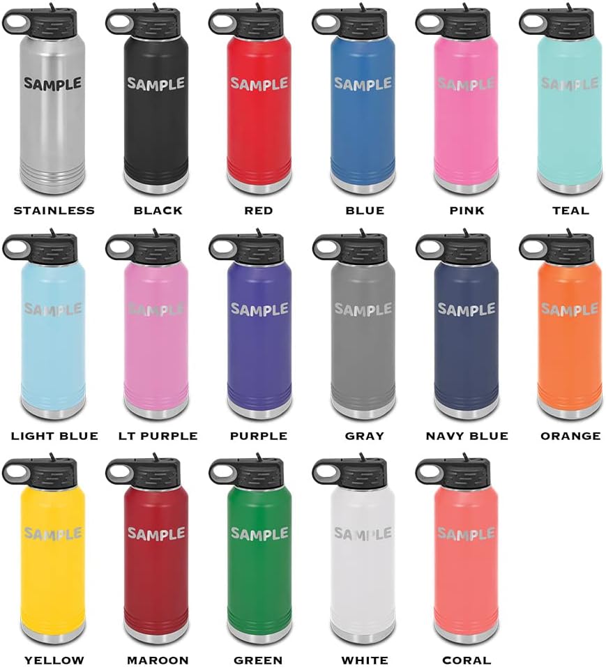 Labrador Retriever Laser Engraved Water Bottle Customizable Polar Camel Stainless Steel Many Colors Sizes with Straw - Lab Head dog canine pet - 32 oz - Yellow