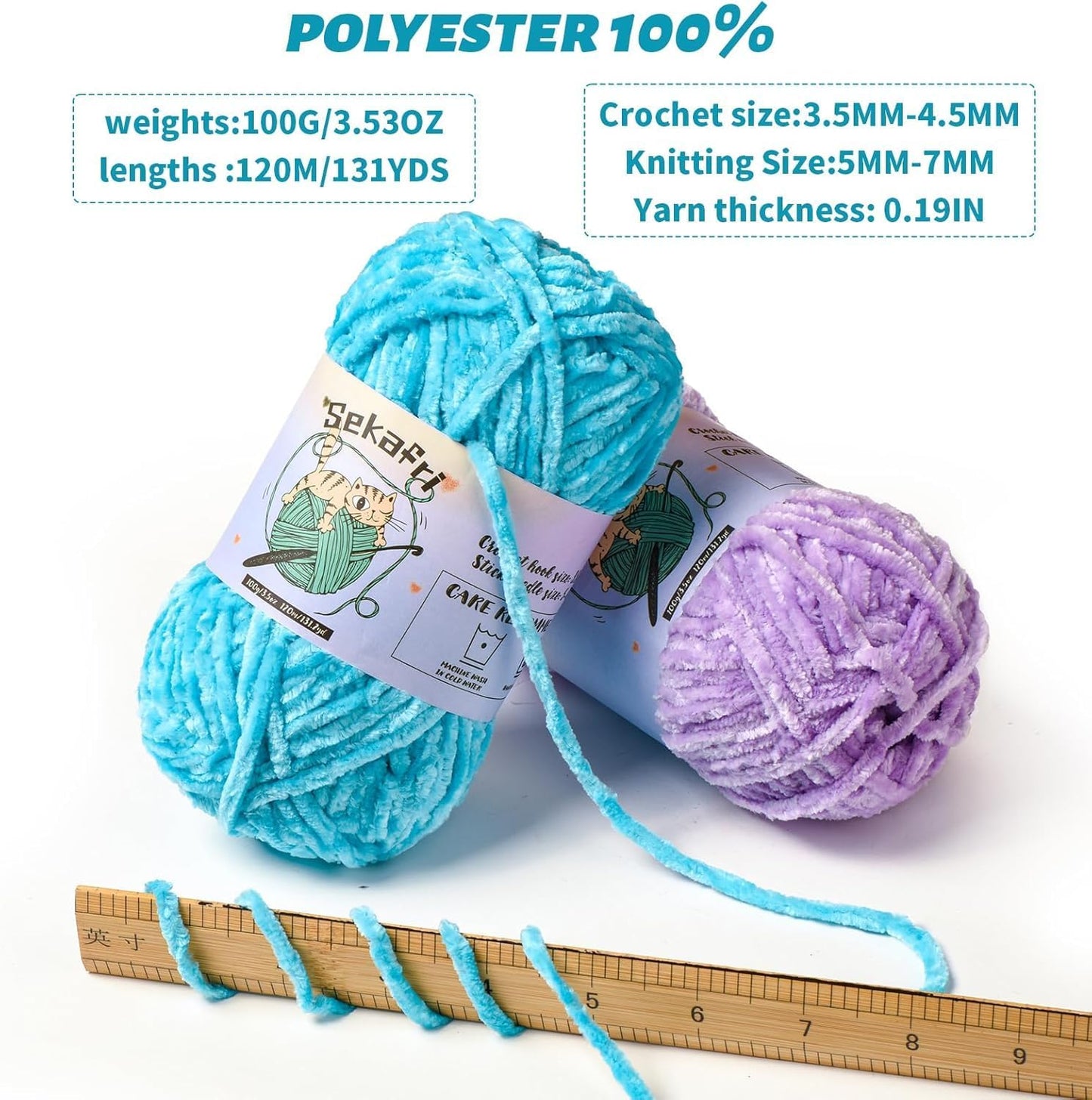 3 Pack Fuzzy Chenille Yarn for Crocheting, Velvet Baby Blanket Yarn for Crocheting, Soft Plush Yarn for Hand Knitting, (300 g/393yds) Fluffy Amigurumi Crochet Yarn (3 Greenish Yellow)