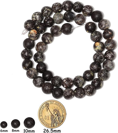 60pcs Round Loose Yellow Fire Agate Beads for Bracelet Beads，6mm Gemstone Bead Round Loose Stone Beads for Jewelry Making DIY Bracelet Necklace Earrings