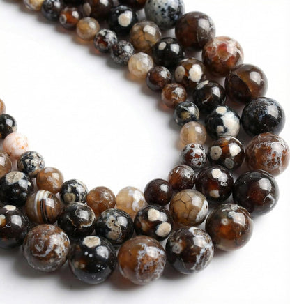60pcs Round Loose Yellow Fire Agate Beads for Bracelet Beads，6mm Gemstone Bead Round Loose Stone Beads for Jewelry Making DIY Bracelet Necklace Earrings