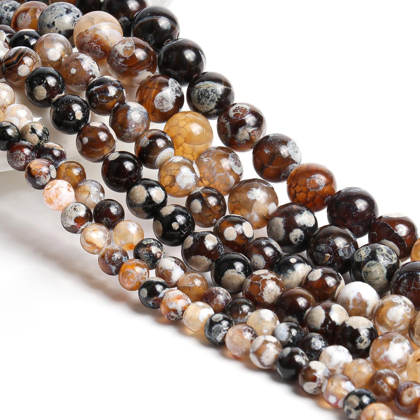 60pcs Round Loose Yellow Fire Agate Beads for Bracelet Beads，6mm Gemstone Bead Round Loose Stone Beads for Jewelry Making DIY Bracelet Necklace Earrings