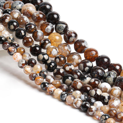 60pcs Round Loose Yellow Fire Agate Beads for Bracelet Beads，6mm Gemstone Bead Round Loose Stone Beads for Jewelry Making DIY Bracelet Necklace Earrings