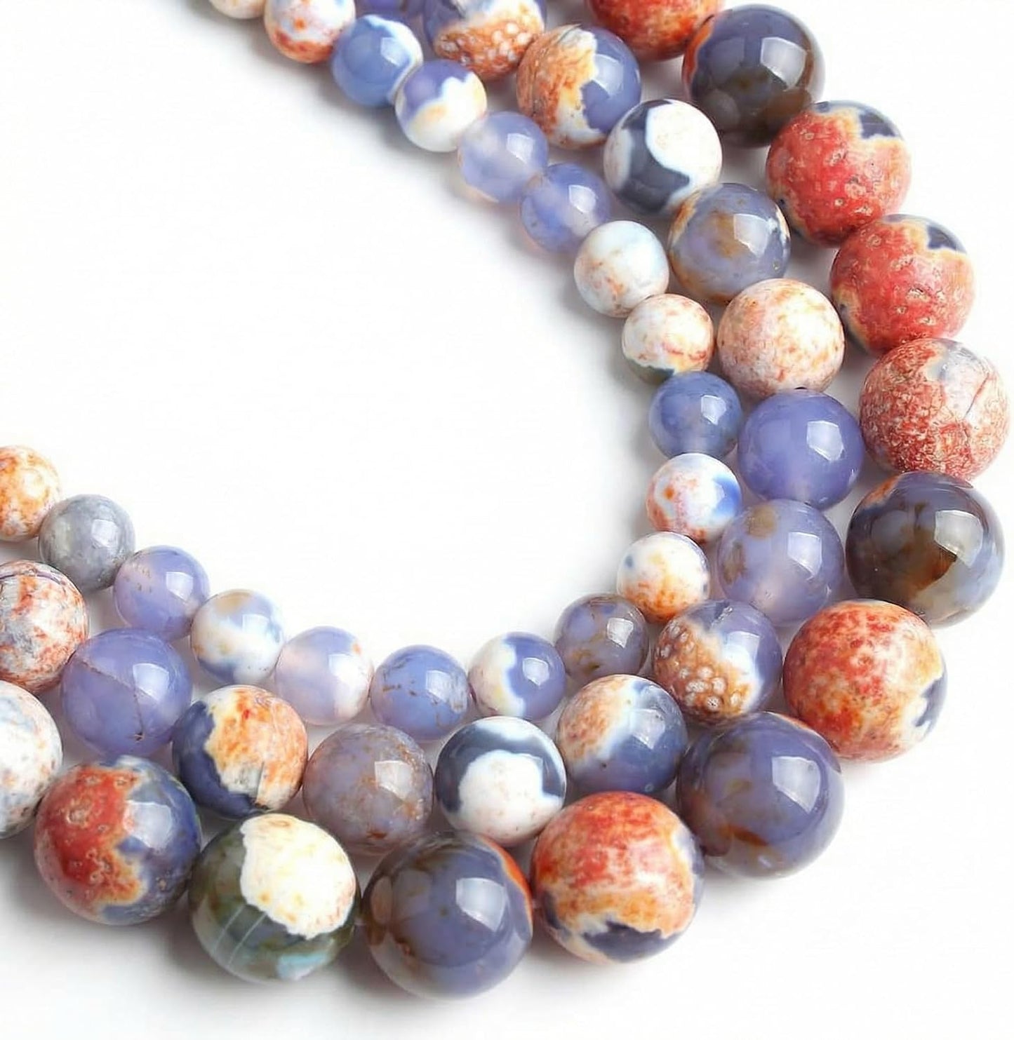 60pcs Round Loose Yellow Fire Agate Beads for Bracelet Beads，6mm Gemstone Bead Round Loose Stone Beads for Jewelry Making DIY Bracelet Necklace Earrings