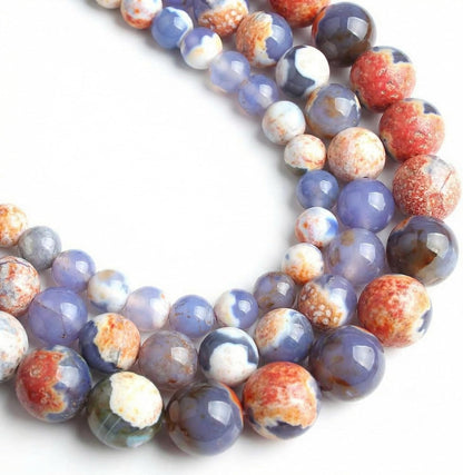 60pcs Round Loose Yellow Fire Agate Beads for Bracelet Beads，6mm Gemstone Bead Round Loose Stone Beads for Jewelry Making DIY Bracelet Necklace Earrings