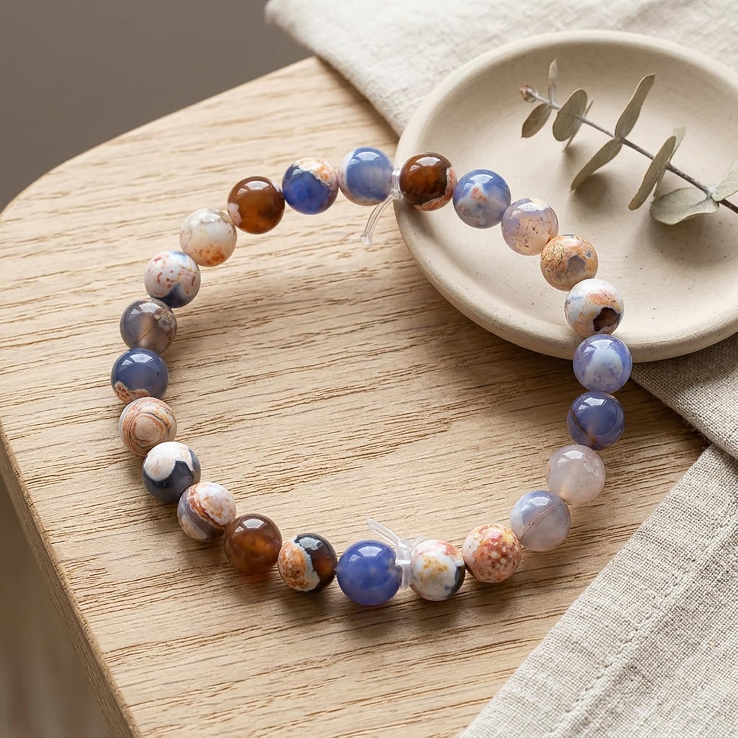 60pcs Round Loose Yellow Fire Agate Beads for Bracelet Beads，6mm Gemstone Bead Round Loose Stone Beads for Jewelry Making DIY Bracelet Necklace Earrings