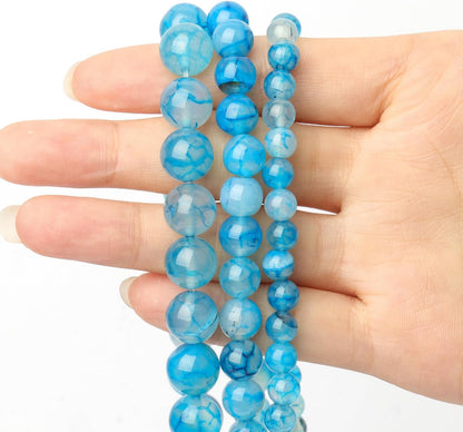 60pcs Round Loose Yellow Fire Agate Beads for Bracelet Beads，6mm Gemstone Bead Round Loose Stone Beads for Jewelry Making DIY Bracelet Necklace Earrings