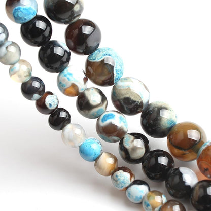 60pcs Round Loose Yellow Fire Agate Beads for Bracelet Beads，6mm Gemstone Bead Round Loose Stone Beads for Jewelry Making DIY Bracelet Necklace Earrings