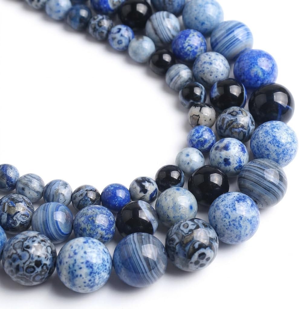 60pcs Round Loose Yellow Fire Agate Beads for Bracelet Beads，6mm Gemstone Bead Round Loose Stone Beads for Jewelry Making DIY Bracelet Necklace Earrings