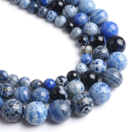 60pcs Round Loose Yellow Fire Agate Beads for Bracelet Beads，6mm Gemstone Bead Round Loose Stone Beads for Jewelry Making DIY Bracelet Necklace Earrings