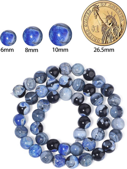 60pcs Round Loose Yellow Fire Agate Beads for Bracelet Beads，6mm Gemstone Bead Round Loose Stone Beads for Jewelry Making DIY Bracelet Necklace Earrings