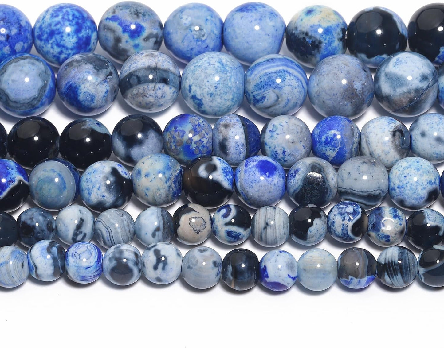 60pcs Round Loose Yellow Fire Agate Beads for Bracelet Beads，6mm Gemstone Bead Round Loose Stone Beads for Jewelry Making DIY Bracelet Necklace Earrings