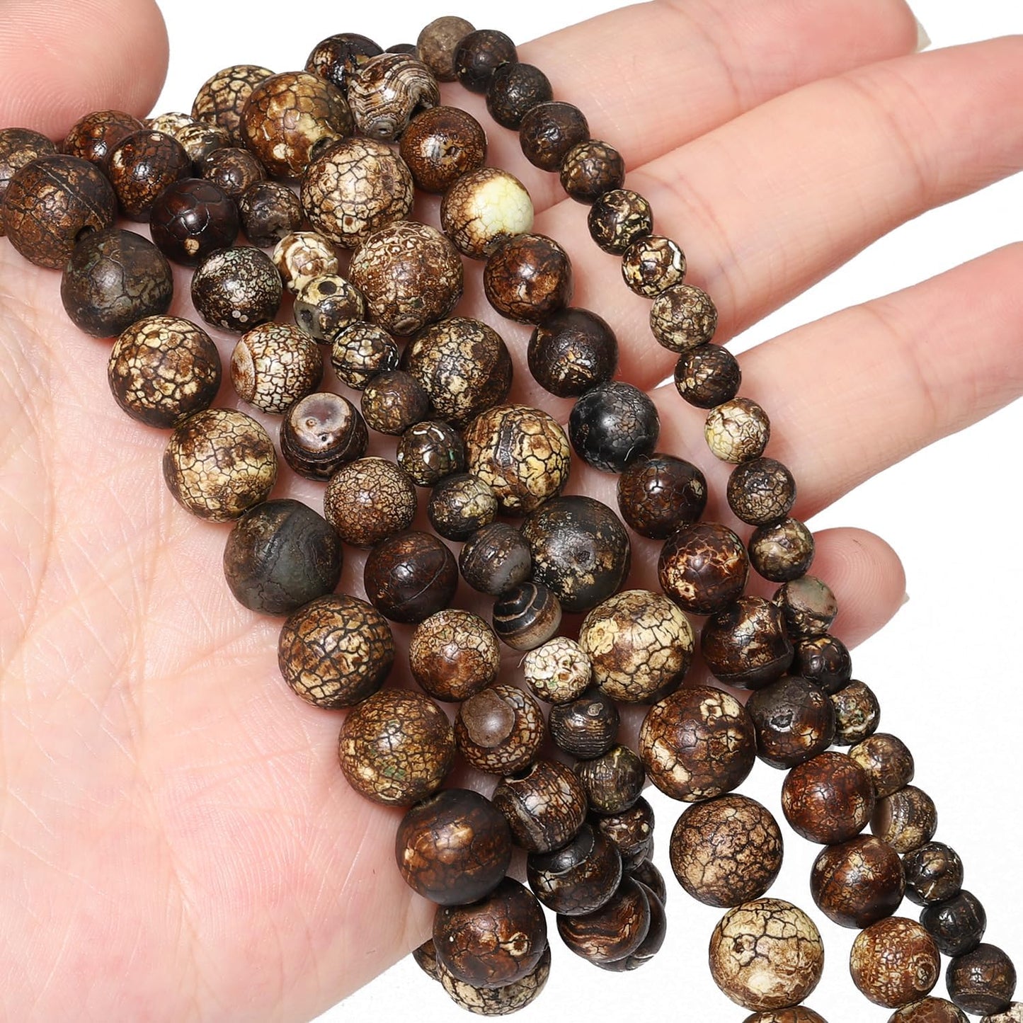 60pcs Round Loose Yellow Fire Agate Beads for Bracelet Beads，6mm Gemstone Bead Round Loose Stone Beads for Jewelry Making DIY Bracelet Necklace Earrings