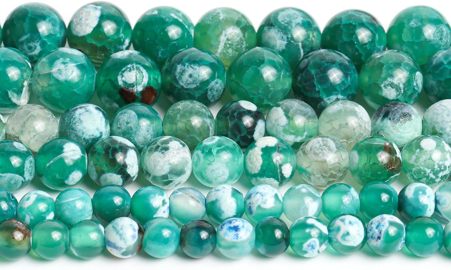 60pcs Round Loose Yellow Fire Agate Beads for Bracelet Beads，6mm Gemstone Bead Round Loose Stone Beads for Jewelry Making DIY Bracelet Necklace Earrings