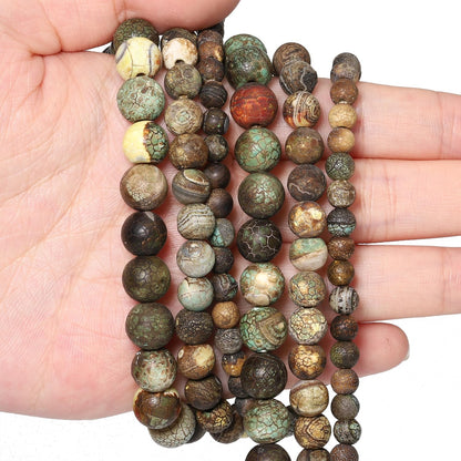 60pcs Round Loose Yellow Fire Agate Beads for Bracelet Beads，6mm Gemstone Bead Round Loose Stone Beads for Jewelry Making DIY Bracelet Necklace Earrings