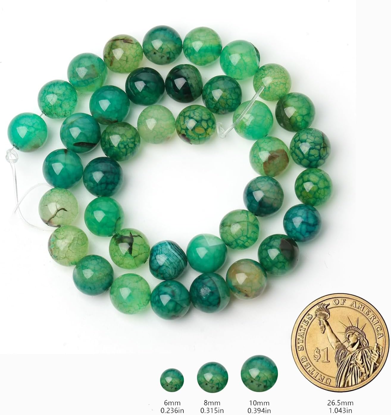 60pcs Round Loose Yellow Fire Agate Beads for Bracelet Beads，6mm Gemstone Bead Round Loose Stone Beads for Jewelry Making DIY Bracelet Necklace Earrings