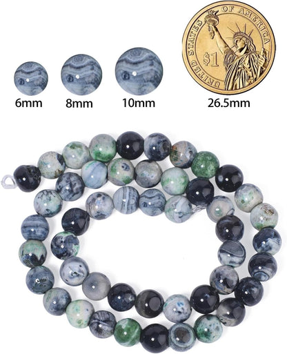 60pcs Round Loose Yellow Fire Agate Beads for Bracelet Beads，6mm Gemstone Bead Round Loose Stone Beads for Jewelry Making DIY Bracelet Necklace Earrings