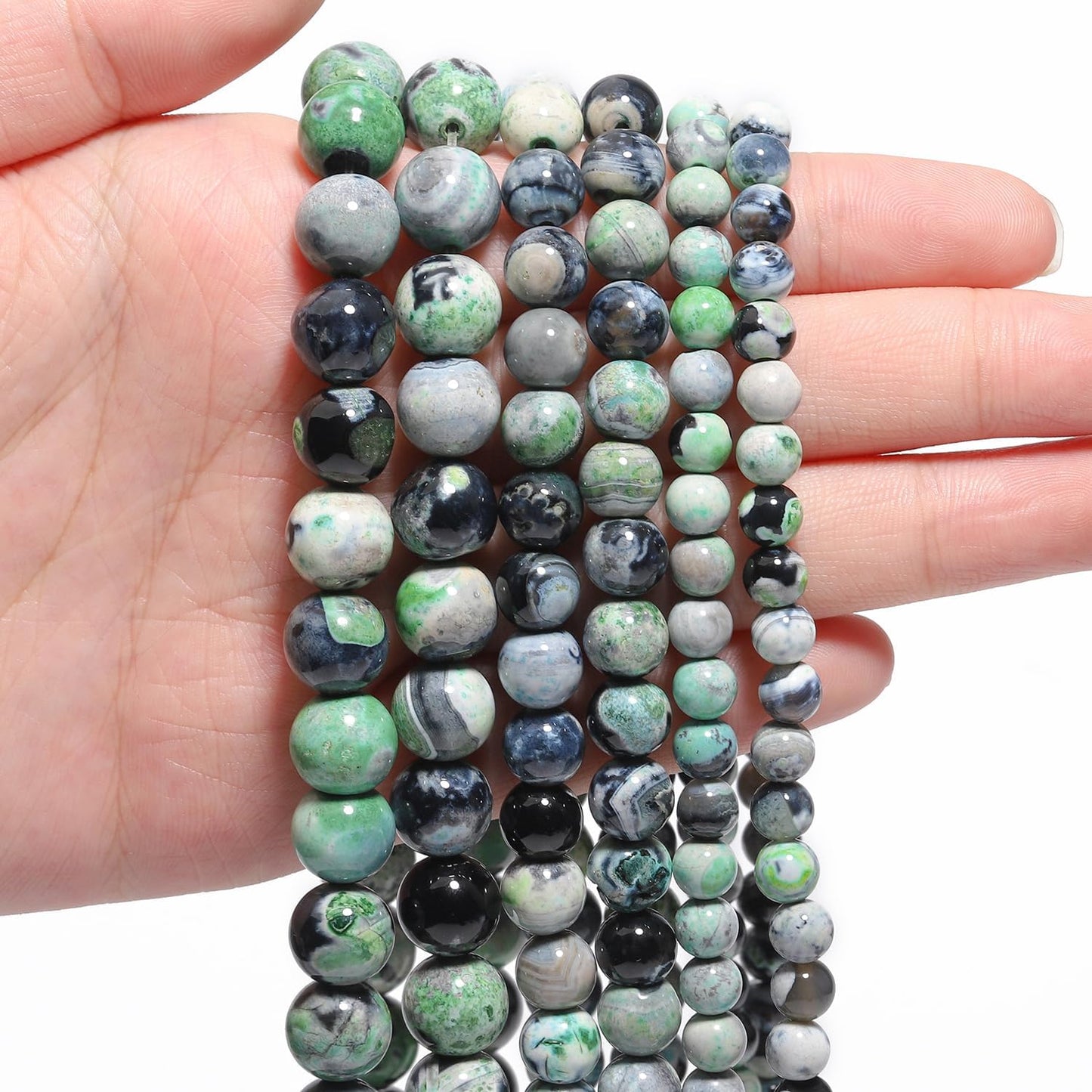60pcs Round Loose Yellow Fire Agate Beads for Bracelet Beads，6mm Gemstone Bead Round Loose Stone Beads for Jewelry Making DIY Bracelet Necklace Earrings