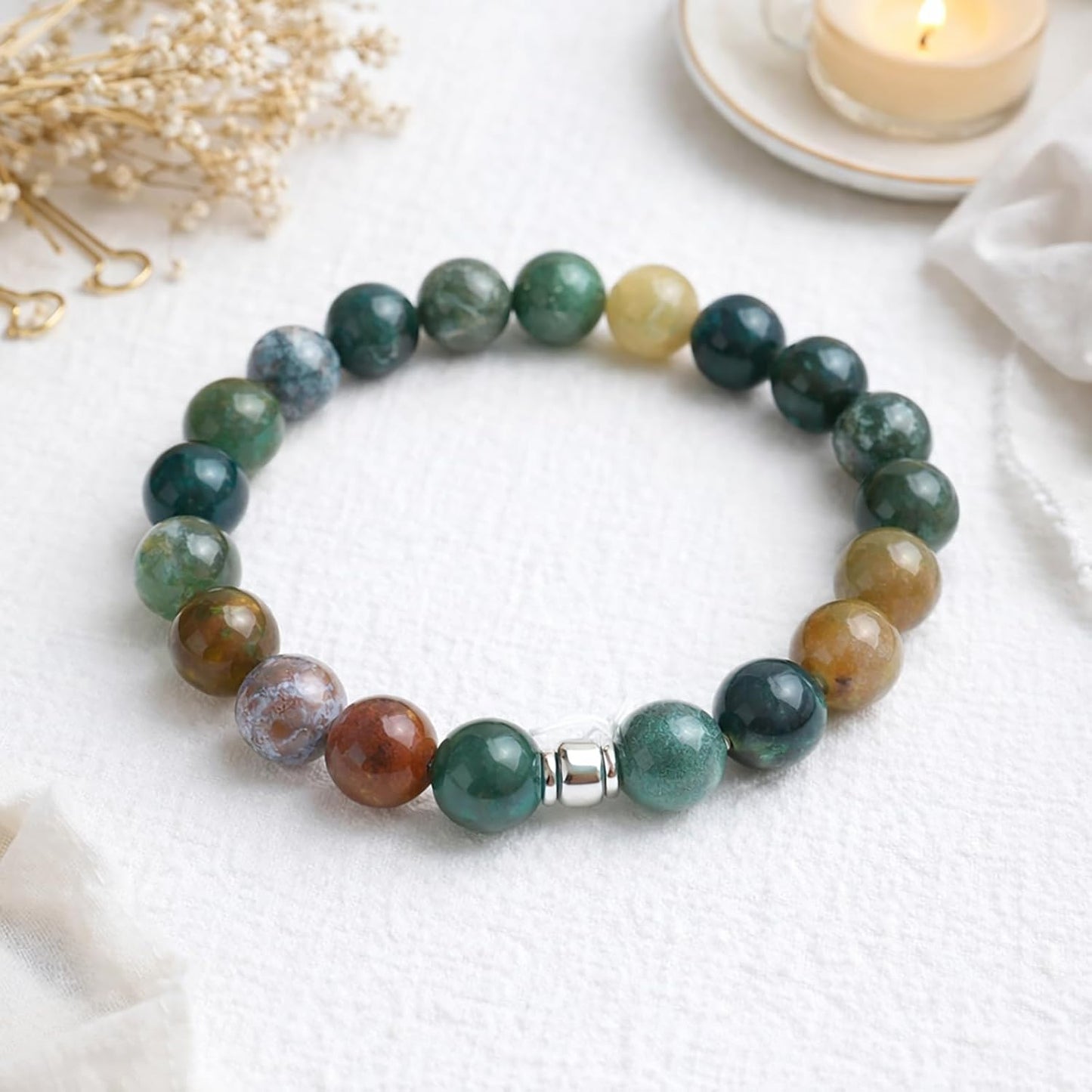 60pcs Round Loose Yellow Fire Agate Beads for Bracelet Beads，6mm Gemstone Bead Round Loose Stone Beads for Jewelry Making DIY Bracelet Necklace Earrings