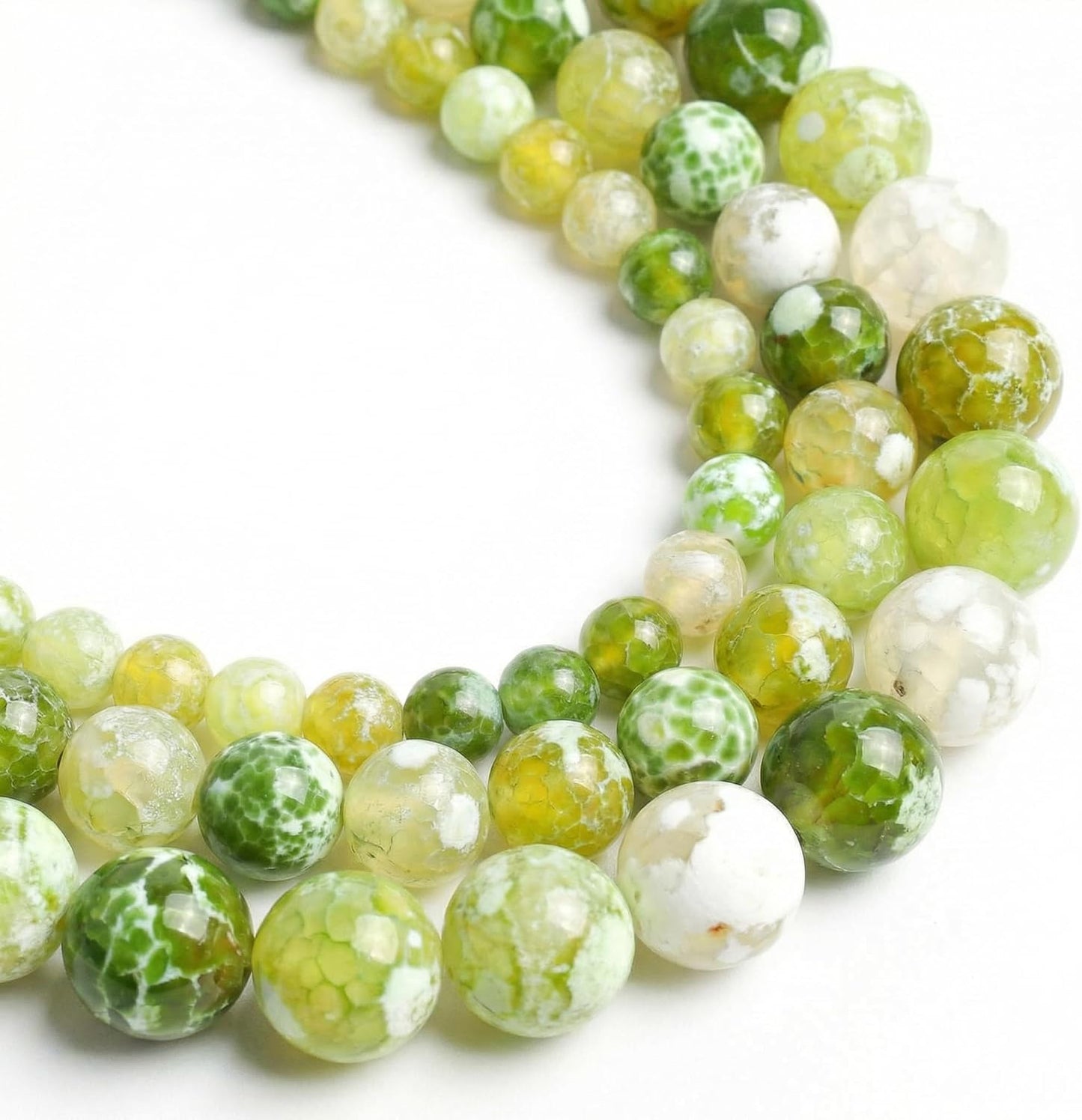 60pcs Round Loose Yellow Fire Agate Beads for Bracelet Beads，6mm Gemstone Bead Round Loose Stone Beads for Jewelry Making DIY Bracelet Necklace Earrings