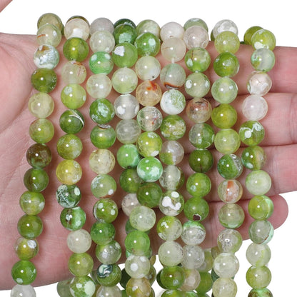 60pcs Round Loose Yellow Fire Agate Beads for Bracelet Beads，6mm Gemstone Bead Round Loose Stone Beads for Jewelry Making DIY Bracelet Necklace Earrings