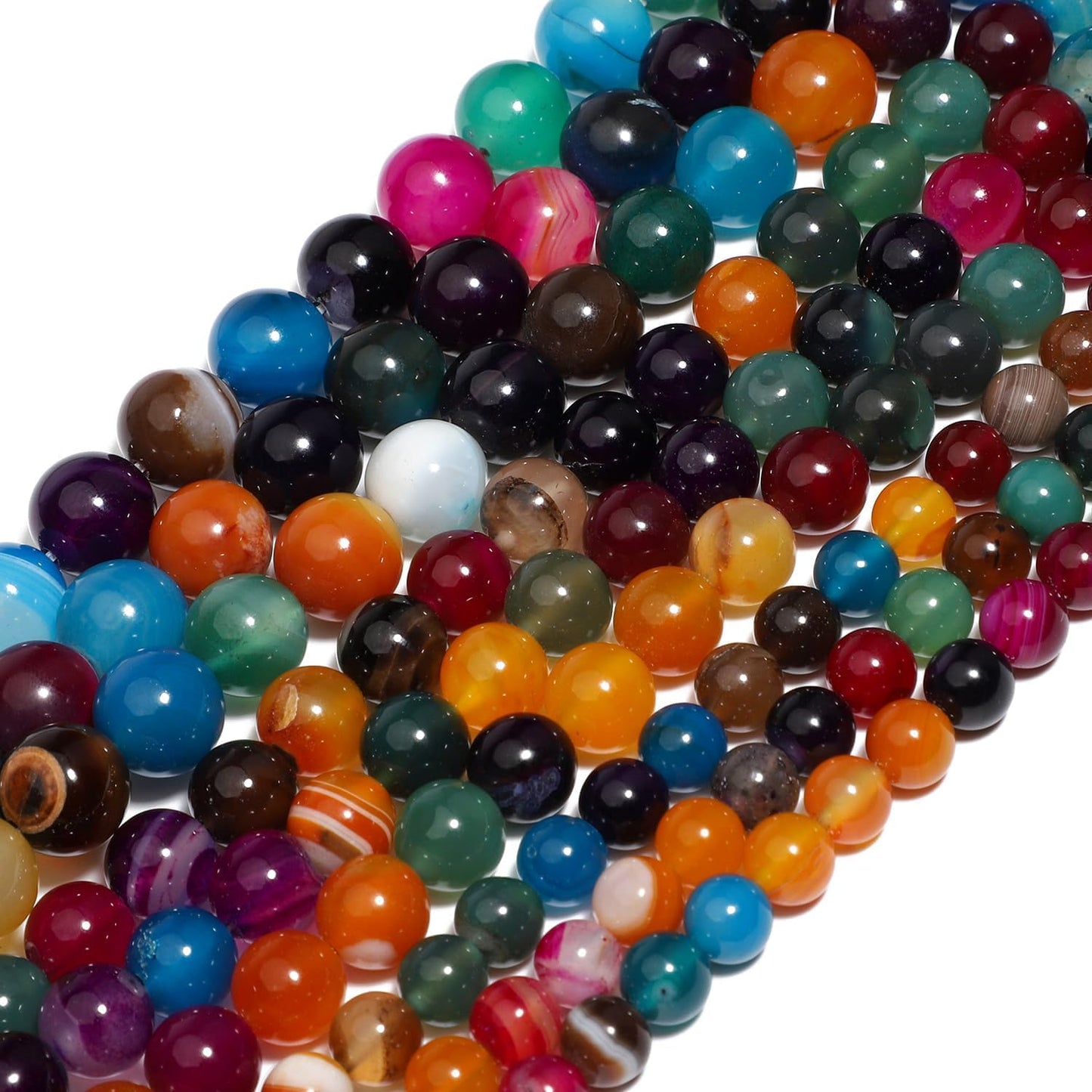 60pcs Round Loose Yellow Fire Agate Beads for Bracelet Beads，6mm Gemstone Bead Round Loose Stone Beads for Jewelry Making DIY Bracelet Necklace Earrings
