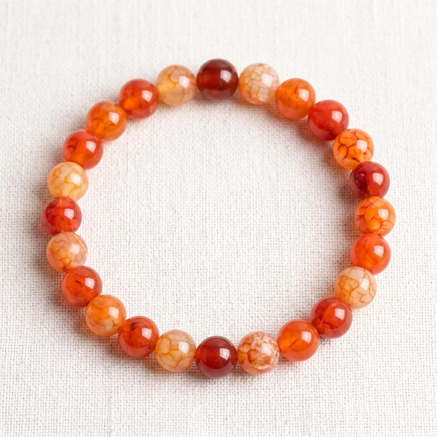 60pcs Round Loose Yellow Fire Agate Beads for Bracelet Beads，6mm Gemstone Bead Round Loose Stone Beads for Jewelry Making DIY Bracelet Necklace Earrings