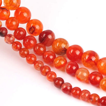 60pcs Round Loose Yellow Fire Agate Beads for Bracelet Beads，6mm Gemstone Bead Round Loose Stone Beads for Jewelry Making DIY Bracelet Necklace Earrings