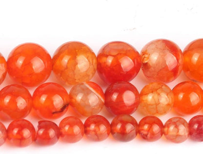 60pcs Round Loose Yellow Fire Agate Beads for Bracelet Beads，6mm Gemstone Bead Round Loose Stone Beads for Jewelry Making DIY Bracelet Necklace Earrings