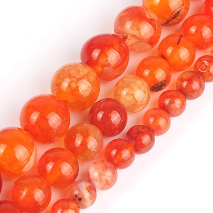 60pcs Round Loose Yellow Fire Agate Beads for Bracelet Beads，6mm Gemstone Bead Round Loose Stone Beads for Jewelry Making DIY Bracelet Necklace Earrings