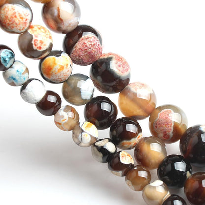 60pcs Round Loose Yellow Fire Agate Beads for Bracelet Beads，6mm Gemstone Bead Round Loose Stone Beads for Jewelry Making DIY Bracelet Necklace Earrings