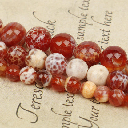 60pcs Round Loose Yellow Fire Agate Beads for Bracelet Beads，6mm Gemstone Bead Round Loose Stone Beads for Jewelry Making DIY Bracelet Necklace Earrings