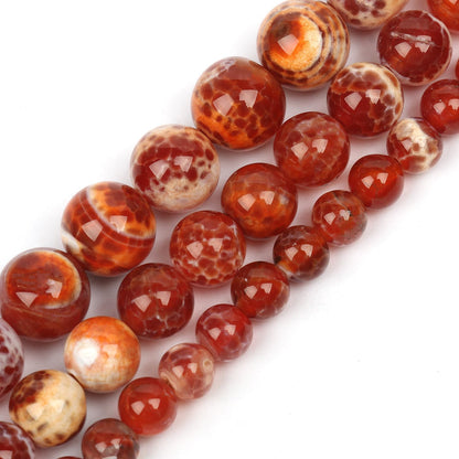 60pcs Round Loose Yellow Fire Agate Beads for Bracelet Beads，6mm Gemstone Bead Round Loose Stone Beads for Jewelry Making DIY Bracelet Necklace Earrings