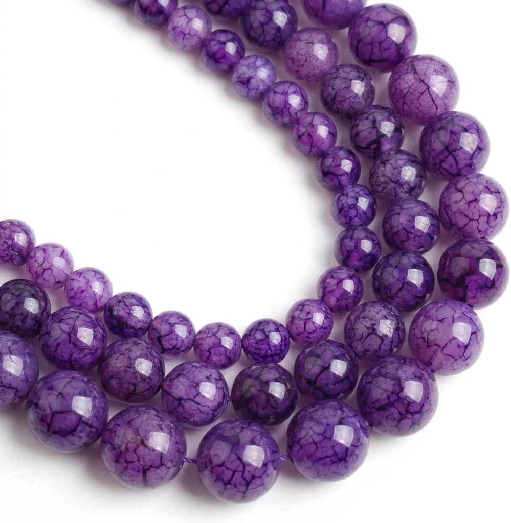 60pcs Round Loose Yellow Fire Agate Beads for Bracelet Beads，6mm Gemstone Bead Round Loose Stone Beads for Jewelry Making DIY Bracelet Necklace Earrings