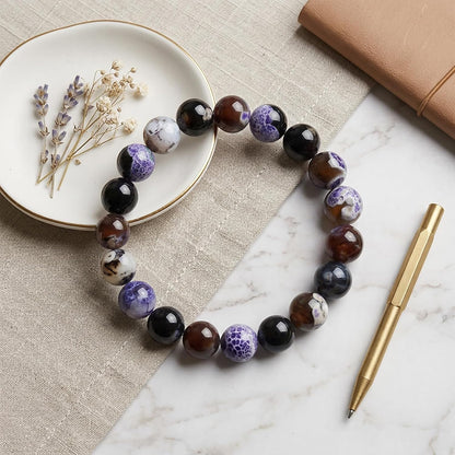 60pcs Round Loose Yellow Fire Agate Beads for Bracelet Beads，6mm Gemstone Bead Round Loose Stone Beads for Jewelry Making DIY Bracelet Necklace Earrings