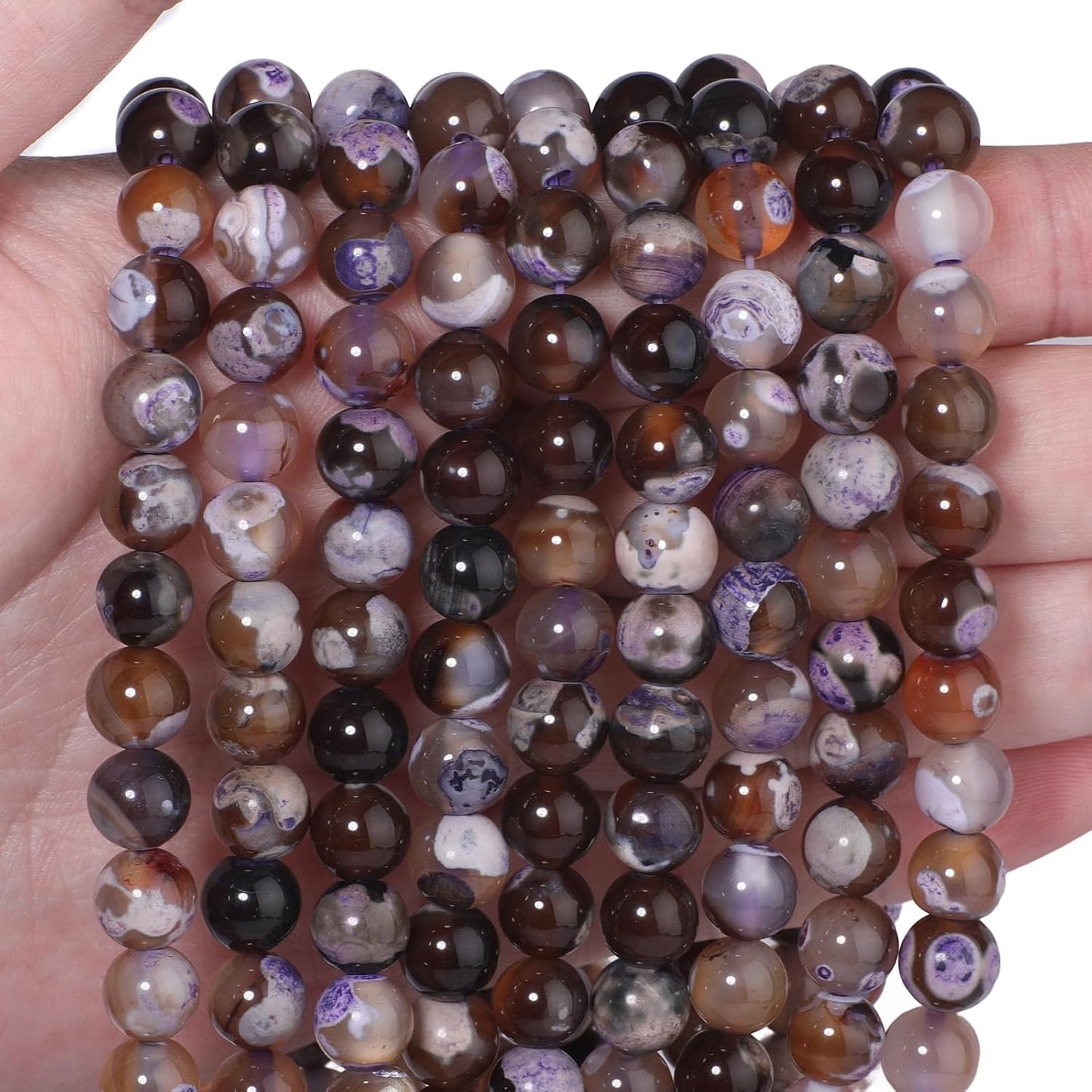 60pcs Round Loose Yellow Fire Agate Beads for Bracelet Beads，6mm Gemstone Bead Round Loose Stone Beads for Jewelry Making DIY Bracelet Necklace Earrings