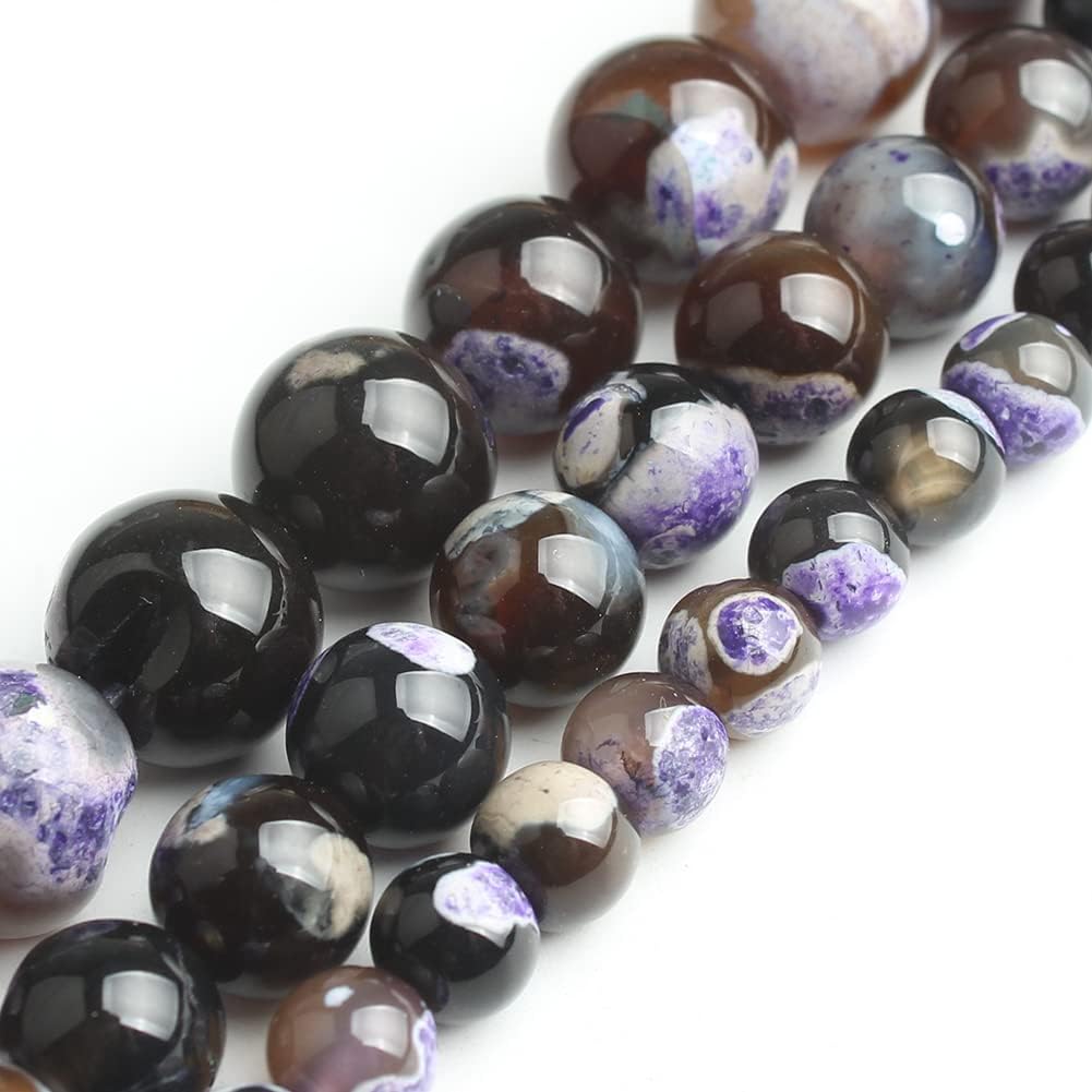 60pcs Round Loose Yellow Fire Agate Beads for Bracelet Beads，6mm Gemstone Bead Round Loose Stone Beads for Jewelry Making DIY Bracelet Necklace Earrings